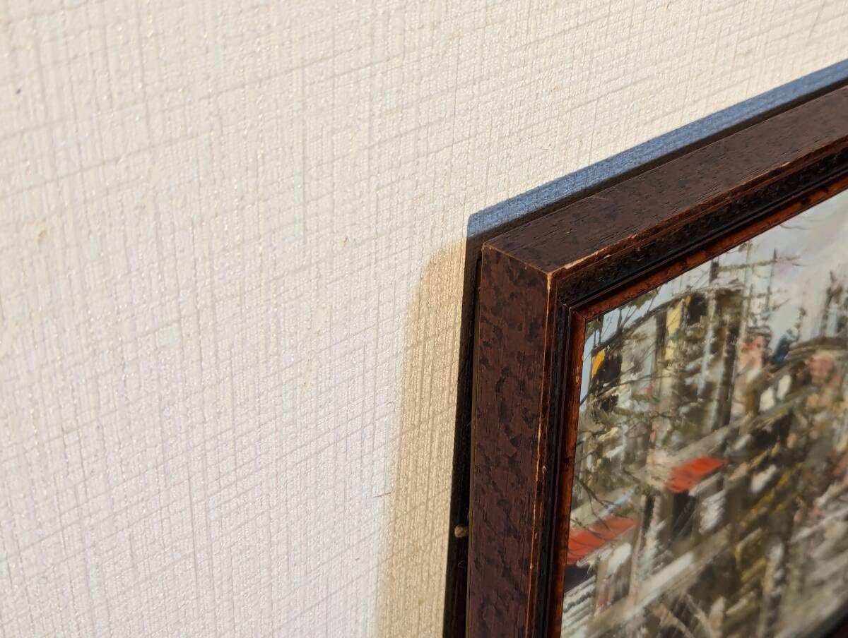 【真作】絵画　油彩　風景画　厚塗りのタッチで描く都市の息吹　街角の一瞬　T189 Amazon.co.jp: 真作絵画 油彩 風景画 厚塗りのタッチで描く都市の息吹